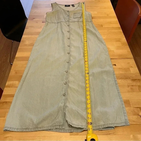 Crazy Horse by Liz Clairborne Women Maxi Denim Blue Jean dress Buttons Sz 8 - Picture 12 of 12